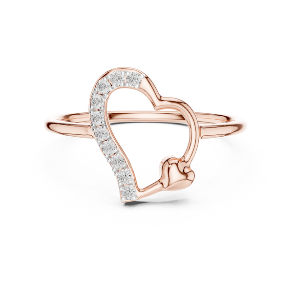 Amorette Diamond Heart & Bow Ring