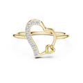 Amorette Diamond Heart & Bow Ring