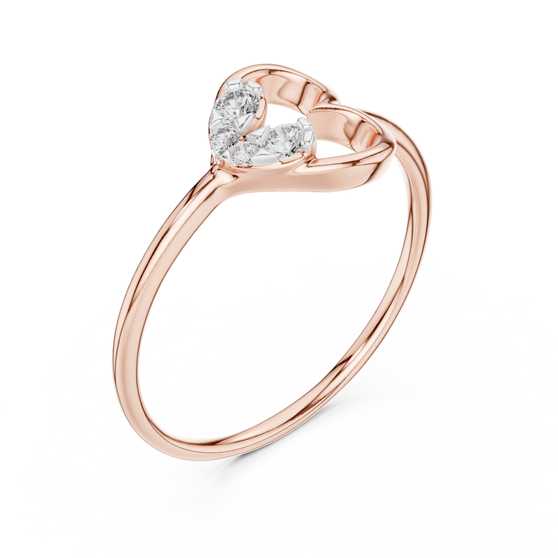 Elara Diamond Heart Ring detail