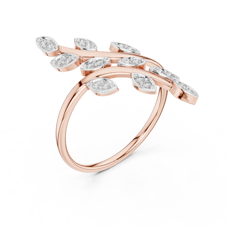 Sylvie Diamond Leaf Ring detail