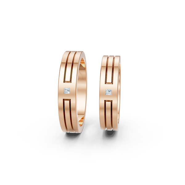 Valen Princess Diamond Wedding Band Set
