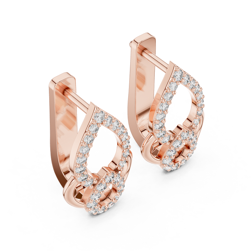 Aurelia Pavé Teardrop Huggie Earrings detail