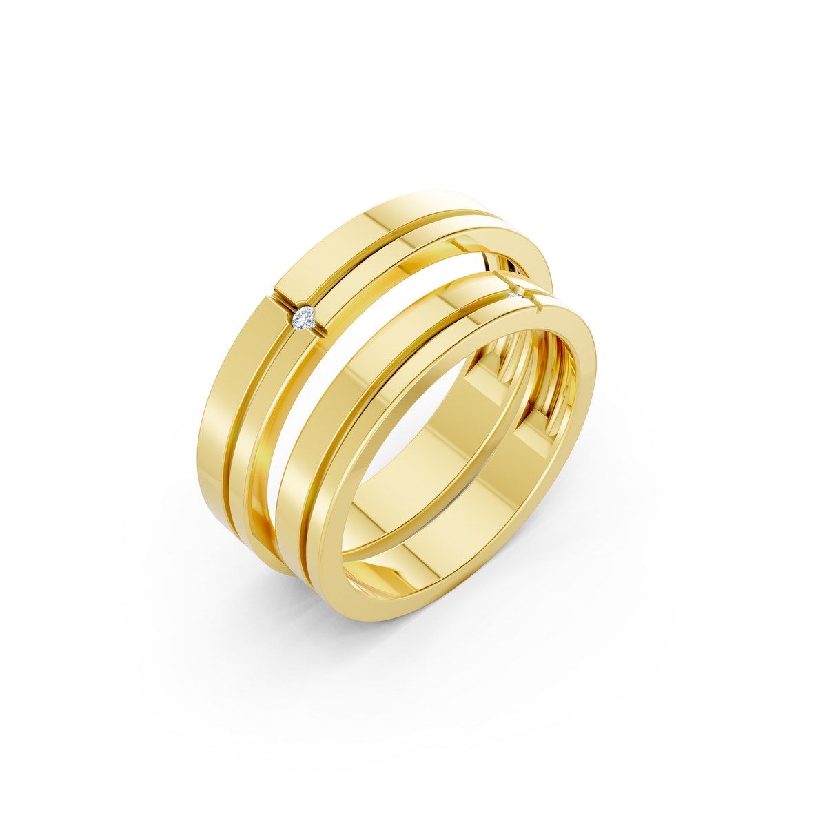 Elian Diamond Wedding Band Set