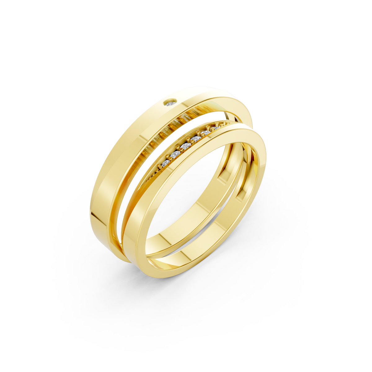Elvar Diamond Wedding Band Set