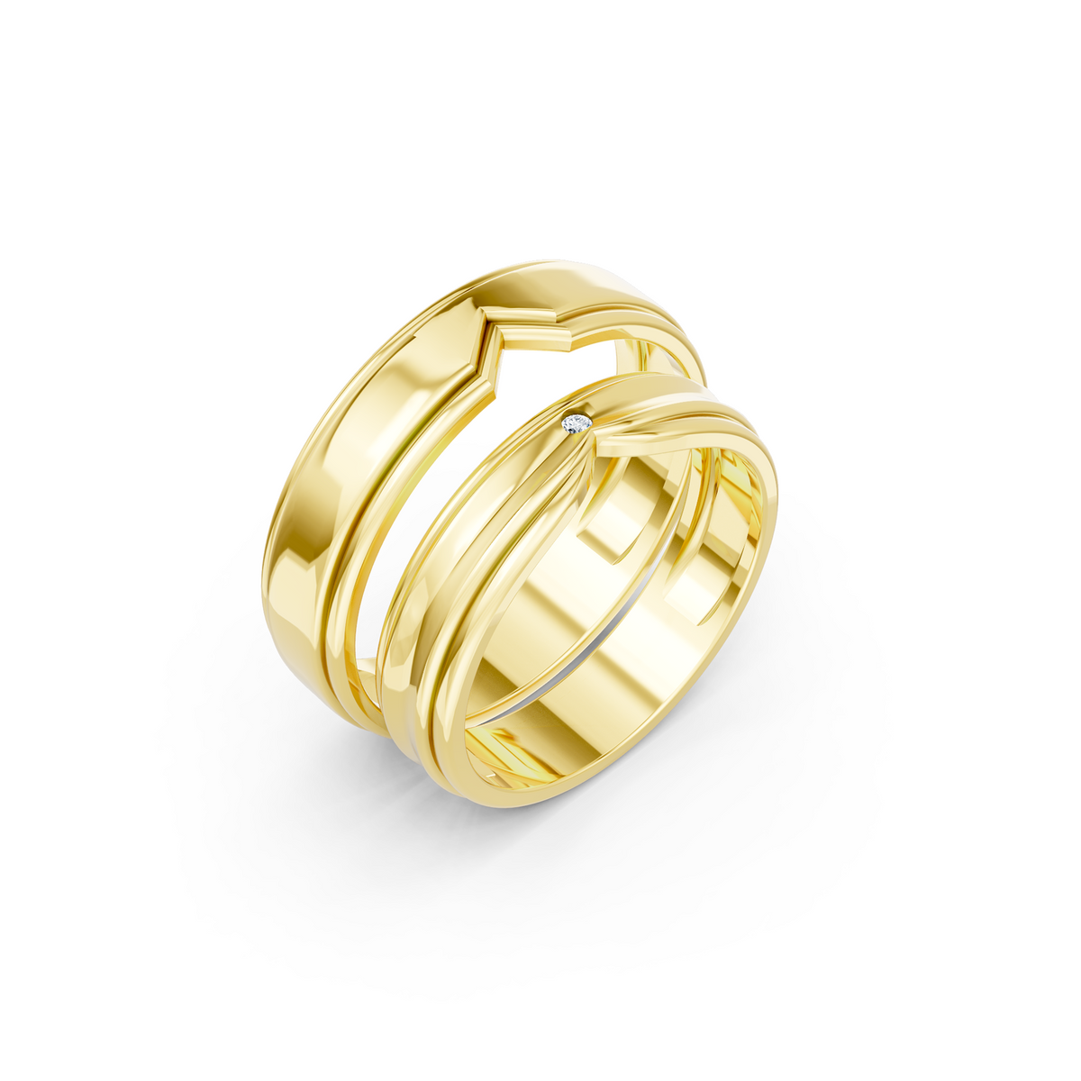 Calista Diamond Wedding Band Set
