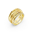 Aurelia Diamond Geometric Wedding Band Set
