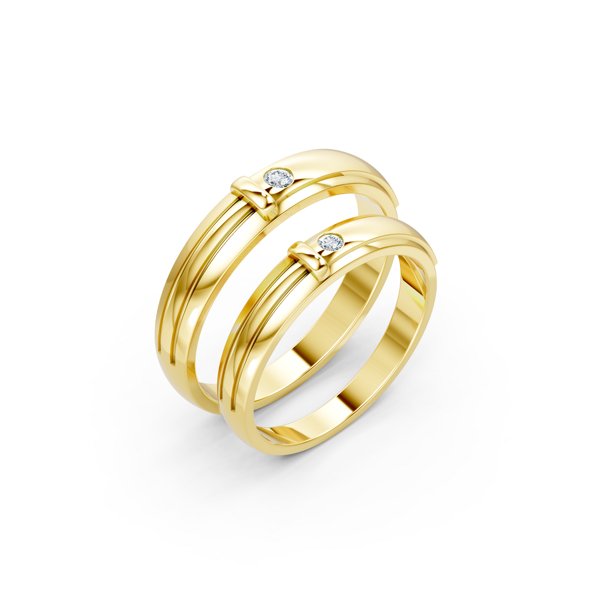 Aveline Diamond Wedding Band Set