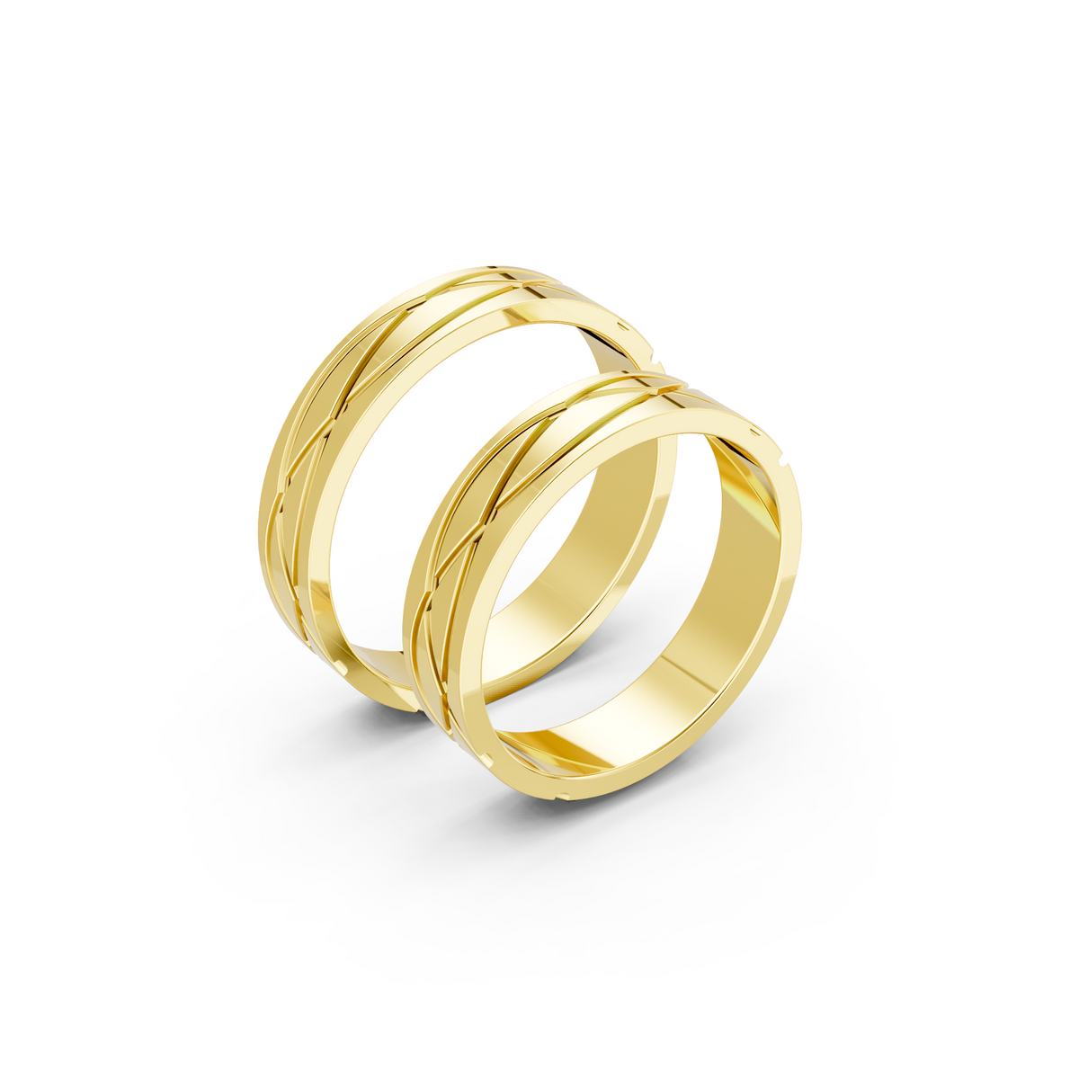 Elara Interwoven Wedding Band Set