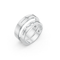 Amora Diamond Heartbeat Wedding Band Set
