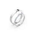 Elara V-Shaped Diamond Wedding Band Set