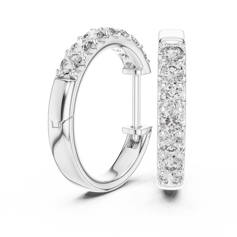 The Celeste Diamond Huggie Hoop Earrings detail