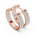 Double Row Pavé Diamond Huggie Earrings
