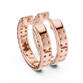 Double Row Pavé Diamond Huggie Earrings