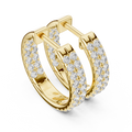Double Row Pavé Diamond Huggie Earrings