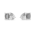 Aurora Emerald & Pear Diamond Stud Earrings