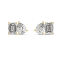 Aurora Emerald & Pear Diamond Stud Earrings