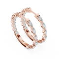 Alternating Marquise & Round Diamond Inside-Out Hoop Earrings
