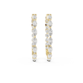 Alternating Marquise & Round Diamond Inside-Out Hoop Earrings