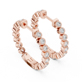 Bezel Halo Diamond Inside-Out Hoop Earrings