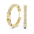 Bezel Halo Diamond Inside-Out Hoop Earrings