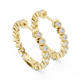 Bezel Halo Diamond Inside-Out Hoop Earrings