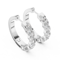 Double Row Marquise Diamond Hoop Earrings