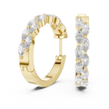 Double Row Marquise Diamond Hoop Earrings