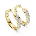 Double Row Marquise Diamond Hoop Earrings