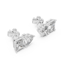 Harmony Emerald & Heart Diamond Stud Earrings