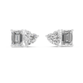Harmony Emerald & Heart Diamond Stud Earrings