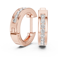 Inset Diamond Huggie Earrings