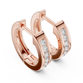 Inset Diamond Huggie Earrings