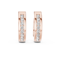 Inset Diamond Huggie Earrings