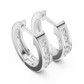 Inset Diamond Huggie Earrings