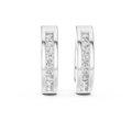 Inset Diamond Huggie Earrings