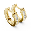 Inset Diamond Huggie Earrings