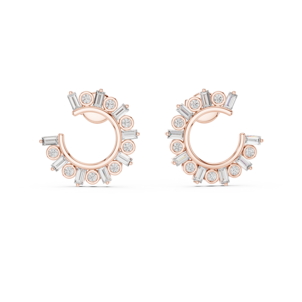 Radiant Halo Diamond Hoop Earrings