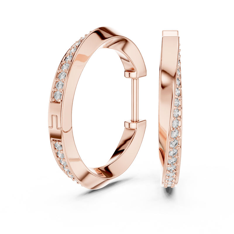 Classic Pavé Diamond Hoop Earrings detail
