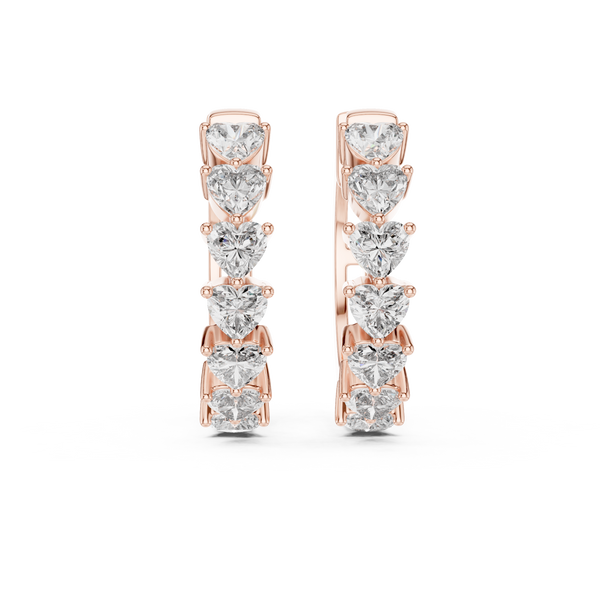 Heart Diamond Huggie Earrings