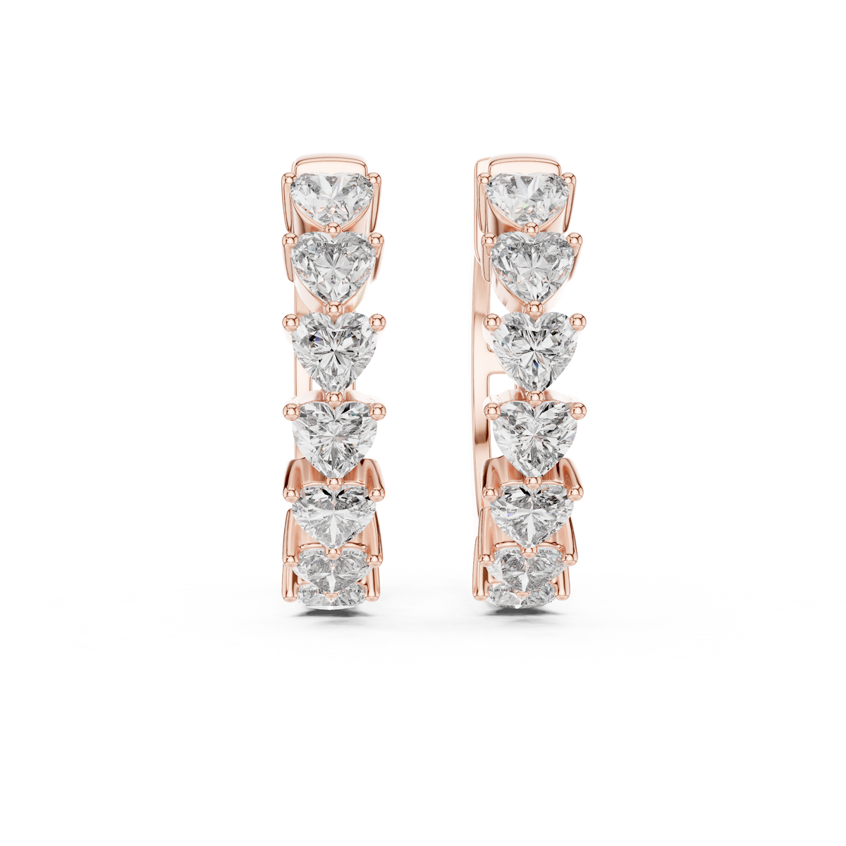 Heart Diamond Huggie Earrings