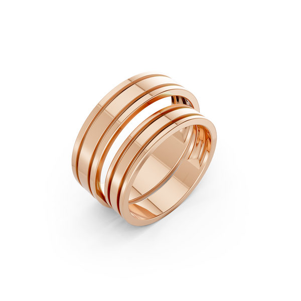 Valen Grooved Wedding Band Set