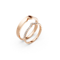 Elara V-Shaped Diamond Wedding Band Set