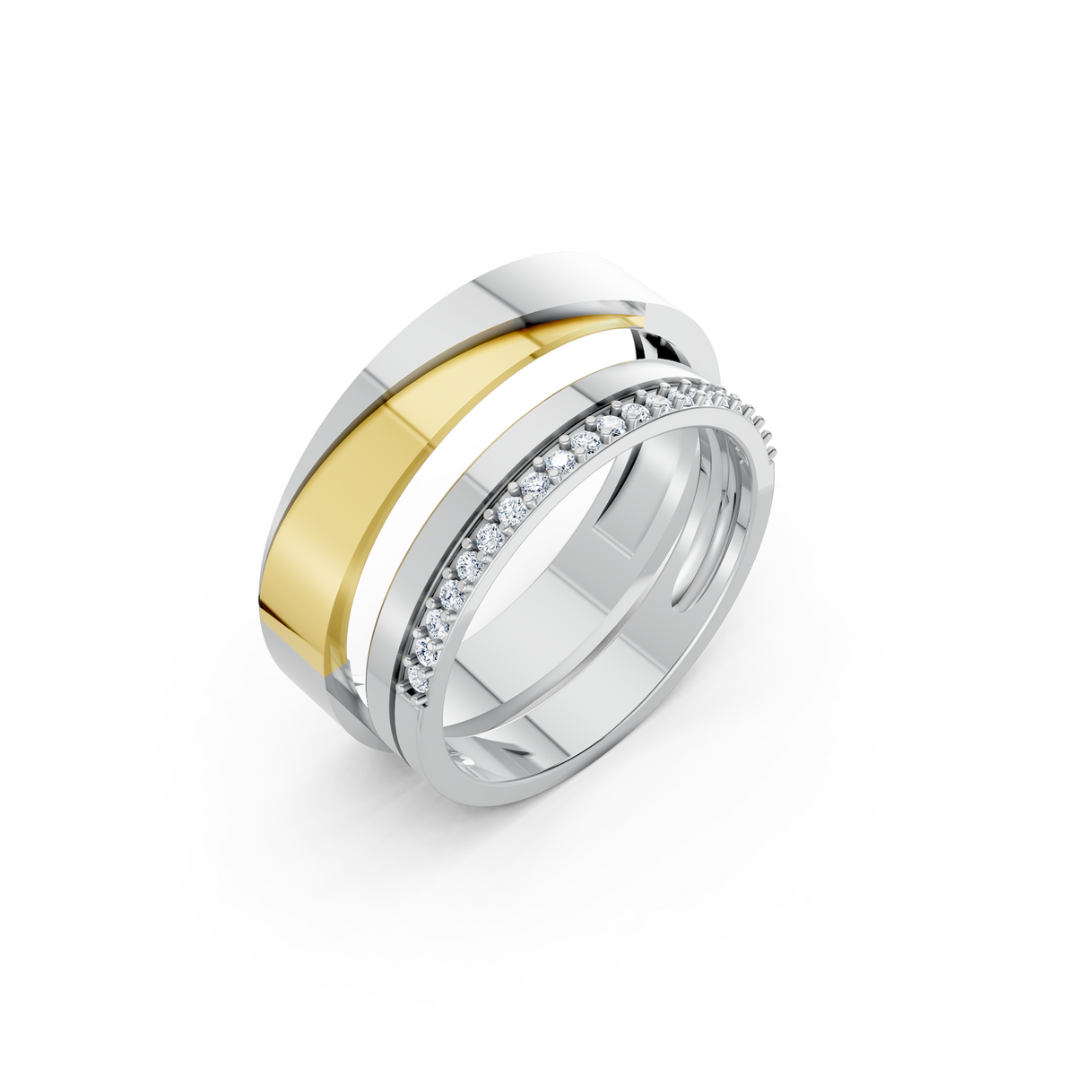 Isolde Diamond Wedding Band Set