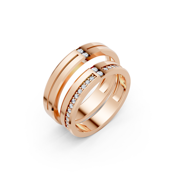 Seren Diamond Wedding Band Set