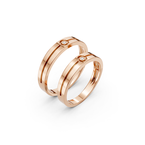 Soren Bezel Diamond Wedding Band Set