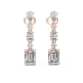 Emerald Cascade Diamond Drop Earrings