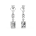 Emerald Cascade Diamond Drop Earrings