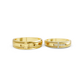 Aurelia Diamond Geometric Wedding Band Set