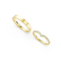 Elara V-Shaped Diamond Wedding Band Set