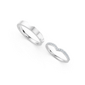Elara V-Shaped Diamond Wedding Band Set
